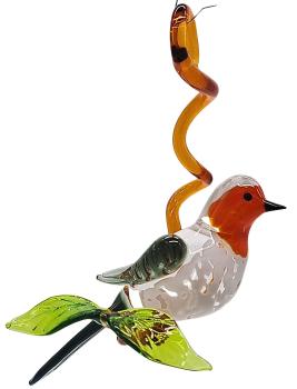 Hängevogel, Rotkehlchen auf Ast